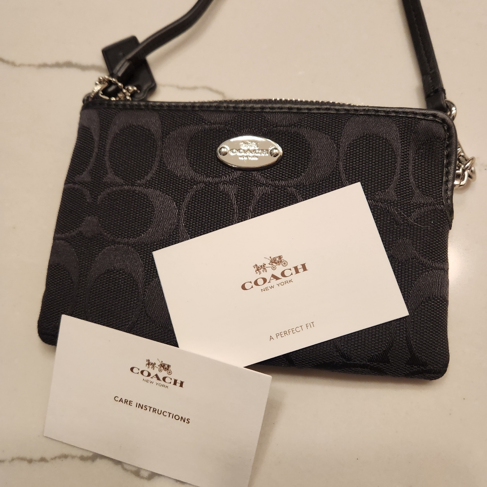 Coach black wristlet
